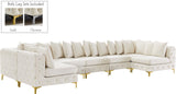 Tremblay Velvet Modular Sectional Sofa with Deep Button Tufting and Stylish Gold & Chrome Legs