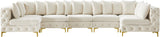 Tremblay Velvet Modular Sectional Sofa with Deep Button Tufting and Stylish Gold & Chrome Legs