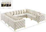 Tremblay Velvet Modular Sectional Sofa with Deep Button Tufting and Stylish Gold & Chrome Legs