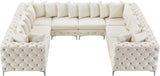 Tremblay Velvet Modular Sectional Sofa with Deep Button Tufting and Stylish Gold & Chrome Legs