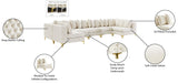 Tremblay Velvet Modular Sectional Sofa with Deep Button Tufting and Stylish Gold & Chrome Legs