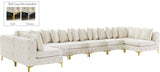 Tremblay Velvet Modular Sectional Sofa with Deep Button Tufting and Stylish Gold & Chrome Legs