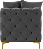 Tremblay Contemporary Armless Chair with Deep Button Tufting and Stylish Modular Gold & Chrome Legs