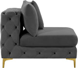 Tremblay Contemporary Armless Chair with Deep Button Tufting and Stylish Modular Gold & Chrome Legs