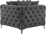 Tremblay Contemporary Corner Chair with Deep Button Tufting and Modular Design for Modern Spaces