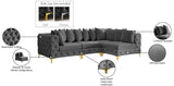 Tremblay Velvet Sectional Sofa - Luxurious Comfort with Modular Design & Gold Chrome Legs for Modern Homes