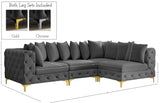 Tremblay Velvet Sectional Sofa - Luxurious Comfort with Modular Design & Gold Chrome Legs for Modern Homes