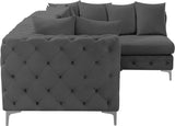 Tremblay Velvet Sectional Sofa - Luxurious Comfort with Modular Design & Gold Chrome Legs for Modern Homes