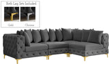Tremblay Velvet Sectional Sofa - Luxurious Comfort with Modular Design & Gold Chrome Legs for Modern Homes