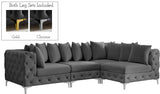 Tremblay Velvet Sectional Sofa - Luxurious Comfort with Modular Design & Gold Chrome Legs for Modern Homes