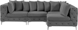 Tremblay Velvet Sectional Sofa - Luxurious Comfort with Modular Design & Gold Chrome Legs for Modern Homes