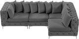 Tremblay Velvet Sectional Sofa - Luxurious Comfort with Modular Design & Gold Chrome Legs for Modern Homes