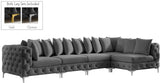 Tremblay Velvet Sectional Sofa - Luxurious Comfort with Modular Design & Gold Chrome Legs for Modern Homes
