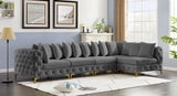 Tremblay Velvet Sectional Sofa - Luxurious Comfort with Modular Design & Gold Chrome Legs for Modern Homes