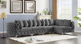 Tremblay Velvet Sectional Sofa - Luxurious Comfort with Modular Design & Gold Chrome Legs for Modern Homes