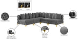 Tremblay Velvet Sectional Sofa - Luxurious Comfort with Modular Design & Gold Chrome Legs for Modern Homes