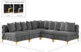 Tremblay Velvet Sectional Sofa - Luxurious Comfort with Modular Design & Gold Chrome Legs for Modern Homes
