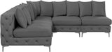 Tremblay Velvet Sectional Sofa - Luxurious Comfort with Modular Design & Gold Chrome Legs for Modern Homes