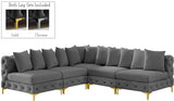 Tremblay Velvet Sectional Sofa - Luxurious Comfort with Modular Design & Gold Chrome Legs for Modern Homes