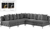 Tremblay Velvet Sectional Sofa - Luxurious Comfort with Modular Design & Gold Chrome Legs for Modern Homes