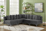 Tremblay Velvet Sectional Sofa - Luxurious Comfort with Modular Design & Gold Chrome Legs for Modern Homes