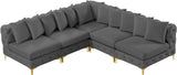Tremblay Velvet Sectional Sofa - Luxurious Comfort with Modular Design & Gold Chrome Legs for Modern Homes