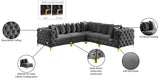 Tremblay Velvet Sectional Sofa - Luxurious Comfort with Modular Design & Gold Chrome Legs for Modern Homes