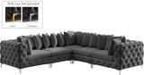 Tremblay Velvet Sectional Sofa - Luxurious Comfort with Modular Design & Gold Chrome Legs for Modern Homes