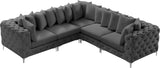 Tremblay Velvet Sectional Sofa - Luxurious Comfort with Modular Design & Gold Chrome Legs for Modern Homes