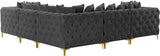 Tremblay Velvet Sectional Sofa - Luxurious Comfort with Modular Design & Gold Chrome Legs for Modern Homes