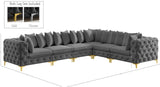 Tremblay Velvet Sectional Sofa - Luxurious Comfort with Modular Design & Gold Chrome Legs for Modern Homes