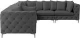 Tremblay Velvet Sectional Sofa - Luxurious Comfort with Modular Design & Gold Chrome Legs for Modern Homes