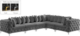 Tremblay Velvet Sectional Sofa - Luxurious Comfort with Modular Design & Gold Chrome Legs for Modern Homes