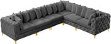 Tremblay Velvet Sectional Sofa - Luxurious Comfort with Modular Design & Gold Chrome Legs for Modern Homes