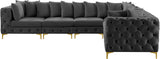 Tremblay Velvet Sectional Sofa - Luxurious Comfort with Modular Design & Gold Chrome Legs for Modern Homes