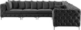 Tremblay Velvet Sectional Sofa - Luxurious Comfort with Modular Design & Gold Chrome Legs for Modern Homes