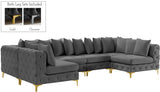 Tremblay Velvet Sectional Sofa - Luxurious Comfort with Modular Design & Gold Chrome Legs for Modern Homes