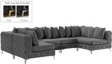 Tremblay Velvet Sectional Sofa - Luxurious Comfort with Modular Design & Gold Chrome Legs for Modern Homes