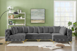 Tremblay Velvet Sectional Sofa - Luxurious Comfort with Modular Design & Gold Chrome Legs for Modern Homes