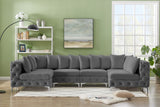 Tremblay Velvet Sectional Sofa - Luxurious Comfort with Modular Design & Gold Chrome Legs for Modern Homes