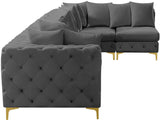 Tremblay Velvet Sectional Sofa - Luxurious Comfort with Modular Design & Gold Chrome Legs for Modern Homes