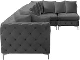 Tremblay Velvet Sectional Sofa - Luxurious Comfort with Modular Design & Gold Chrome Legs for Modern Homes