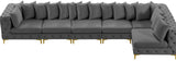 Tremblay Velvet Sectional Sofa - Luxurious Comfort with Modular Design & Gold Chrome Legs for Modern Homes