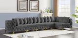 Tremblay Velvet Sectional Sofa - Luxurious Comfort with Modular Design & Gold Chrome Legs for Modern Homes