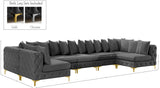 Tremblay Velvet Sectional Sofa - Luxurious Comfort with Modular Design & Gold Chrome Legs for Modern Homes