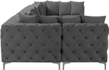 Tremblay Velvet Sectional Sofa - Luxurious Comfort with Modular Design & Gold Chrome Legs for Modern Homes
