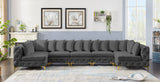 Tremblay Velvet Sectional Sofa - Luxurious Comfort with Modular Design & Gold Chrome Legs for Modern Homes
