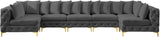Tremblay Velvet Sectional Sofa - Luxurious Comfort with Modular Design & Gold Chrome Legs for Modern Homes