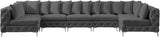 Tremblay Velvet Sectional Sofa - Luxurious Comfort with Modular Design & Gold Chrome Legs for Modern Homes