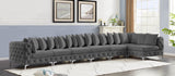 Tremblay Velvet Sectional Sofa - Luxurious Comfort with Modular Design & Gold Chrome Legs for Modern Homes